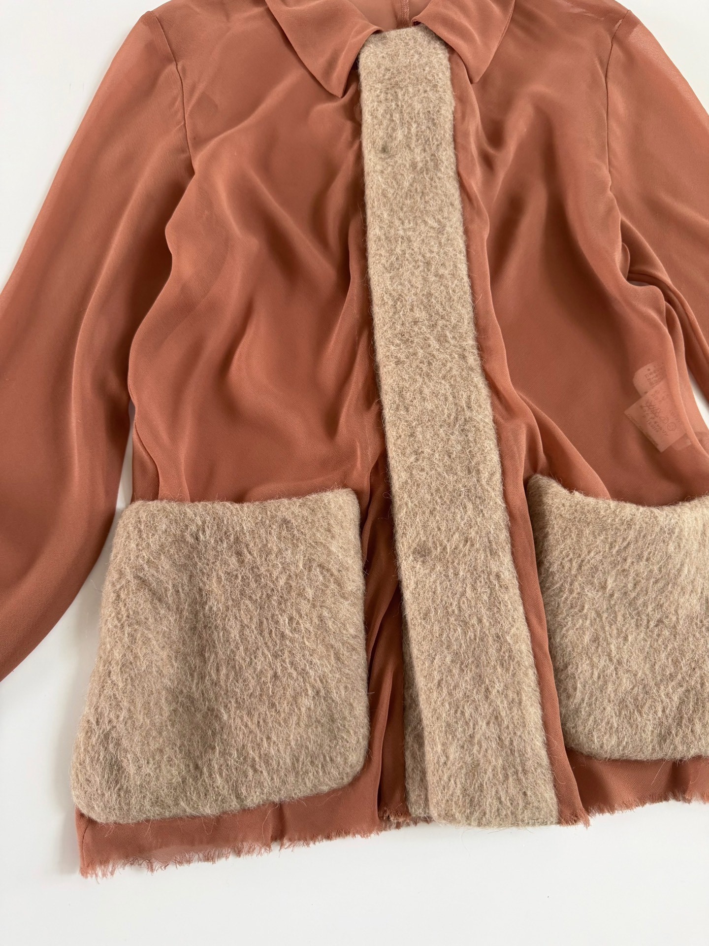 Comme des Garçons 1993 Wool Felt Collared Shirt — detail
