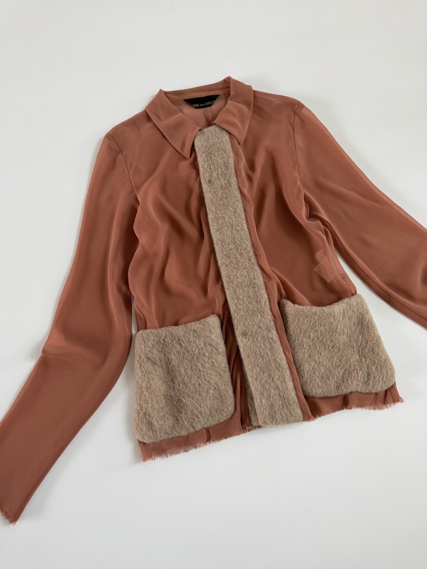 Comme des Garçons 1993 Wool Felt Collared Shirt — front