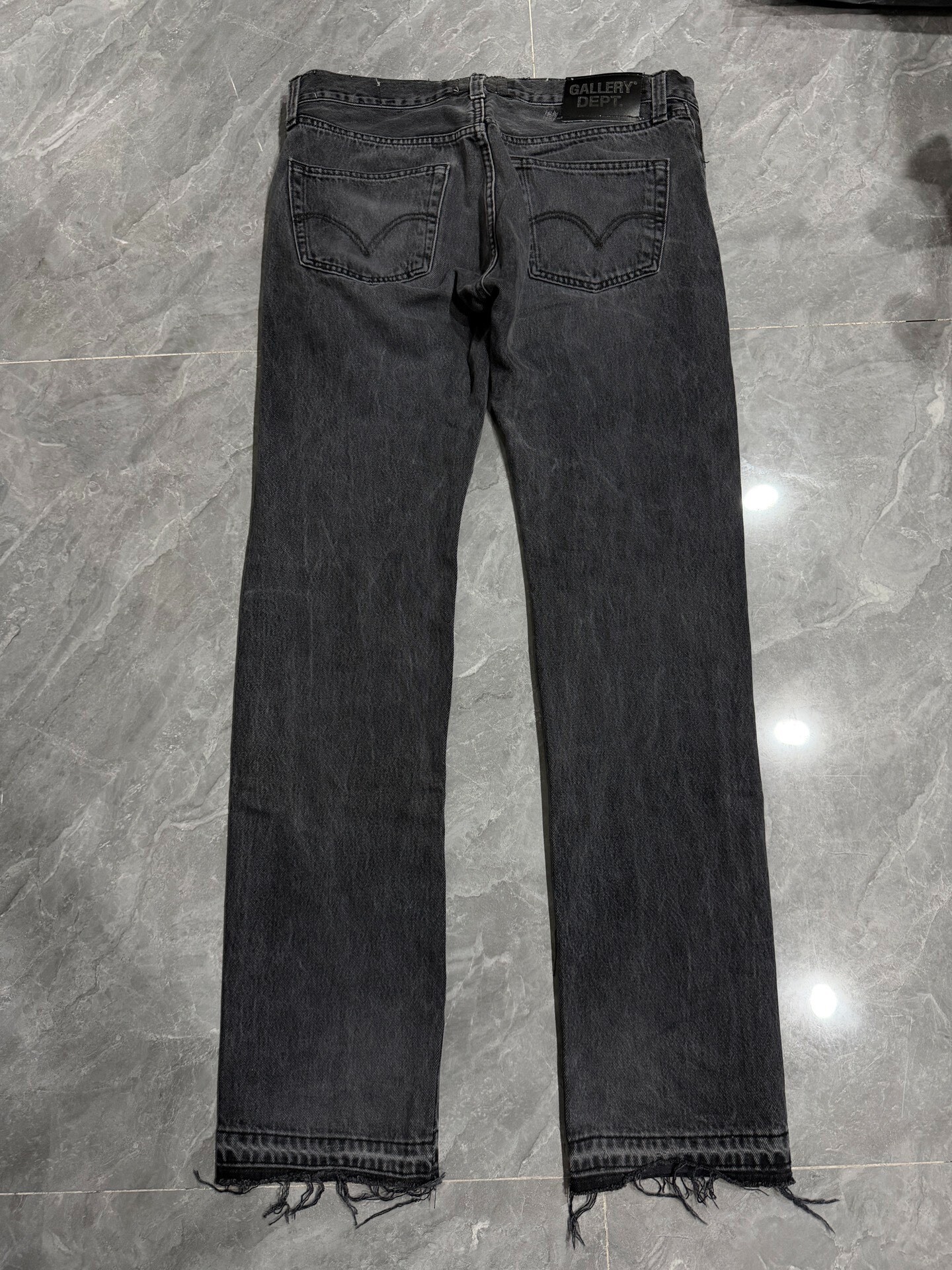 Gallery Dept Black Washed Flared Jeans — front