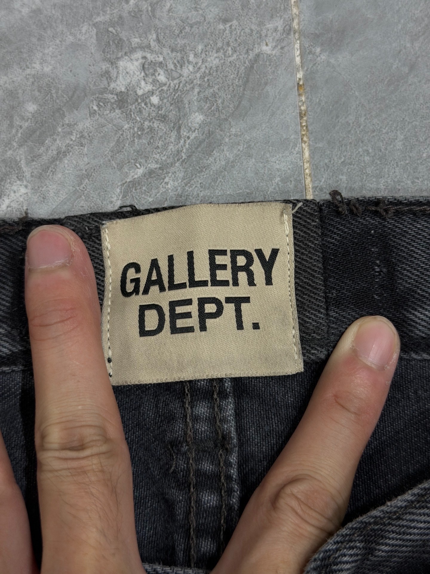Gallery Dept Black Washed Flared Jeans — detail