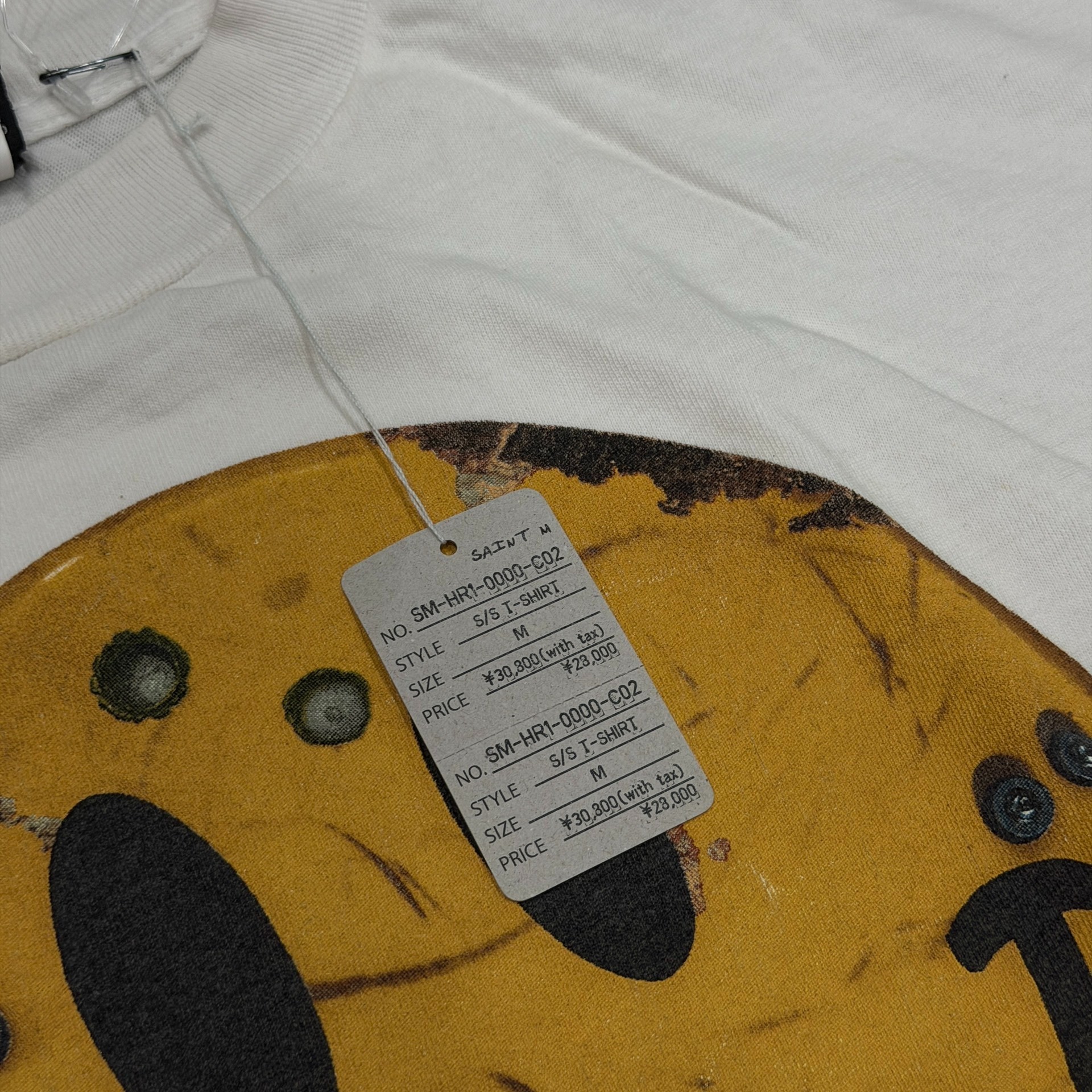 Saint Michael KLF Distressed Smiley Tee — detail