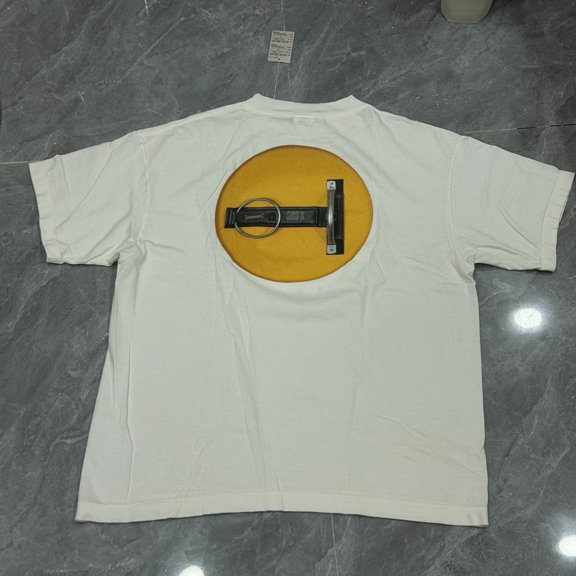 Saint Michael KLF Distressed Smiley Tee — front
