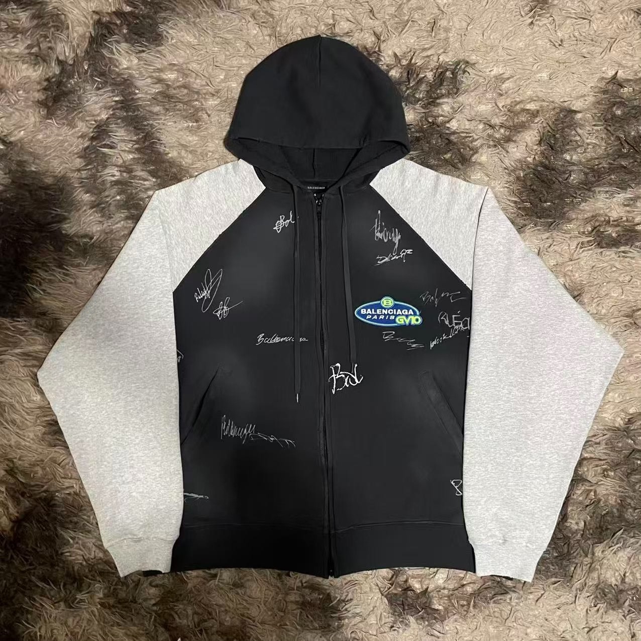Balenciaga Graffiti Zip-Up Hoodie