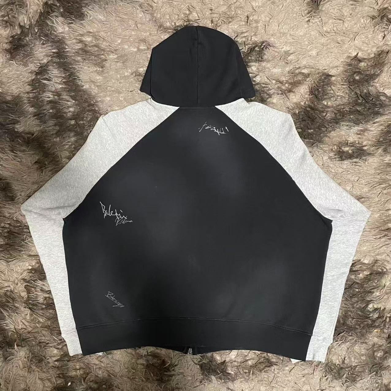 Balenciaga Graffiti Zip-Up Hoodie — front