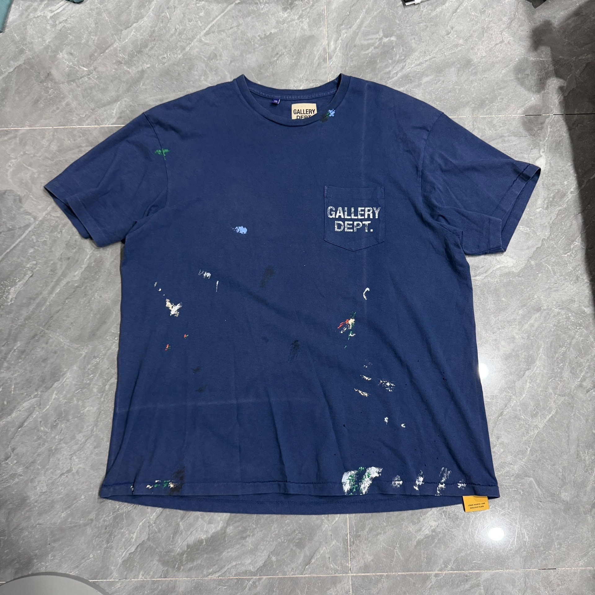 Gallery Dept Navy Blue Paint Splatter Tee