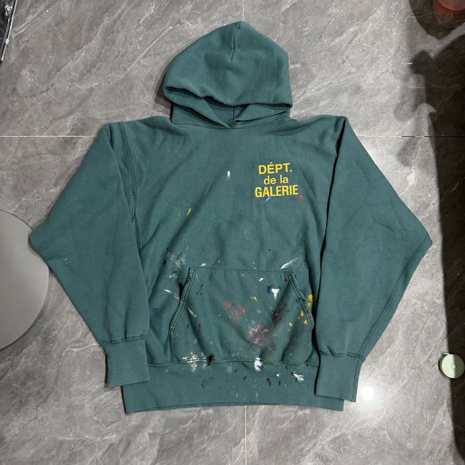 Gallery Dept Teal Splatter Hoodie