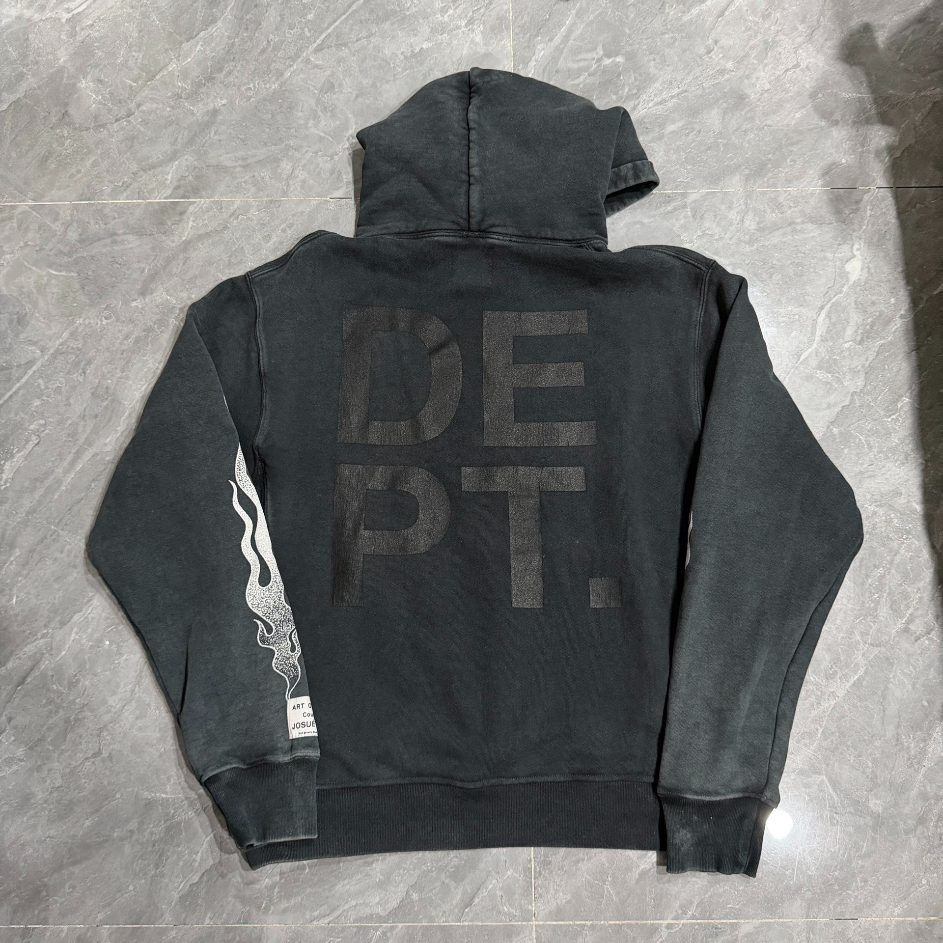 Gallery Dept Black Flame Hoodie — front
