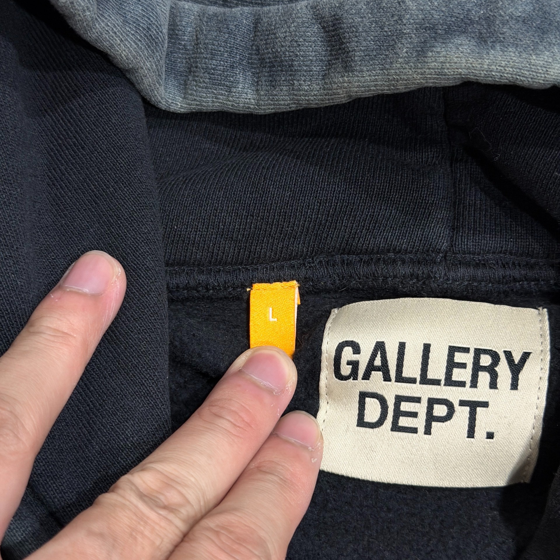 Gallery Dept Black Flame Hoodie — label