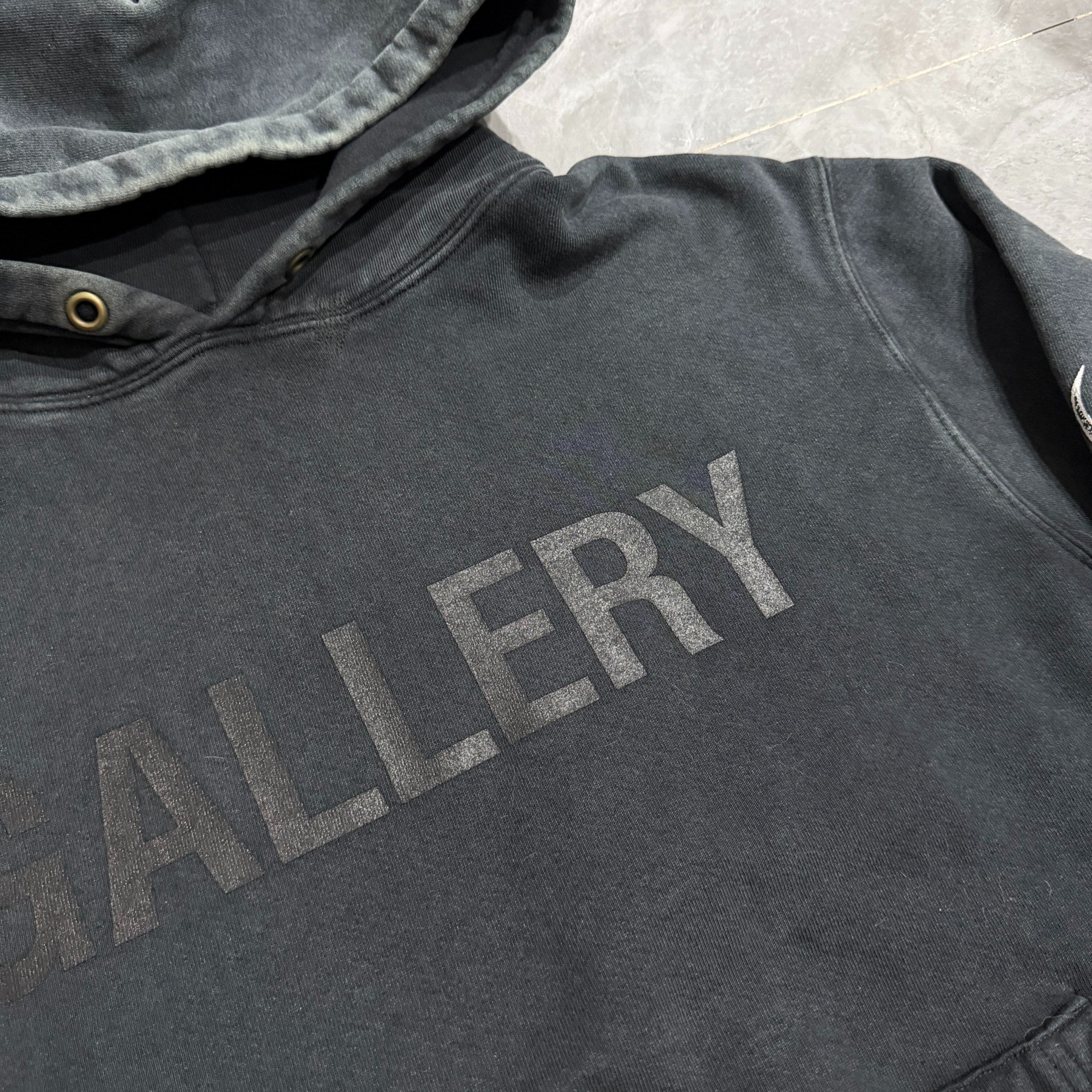 Gallery Dept Black Flame Hoodie — detail