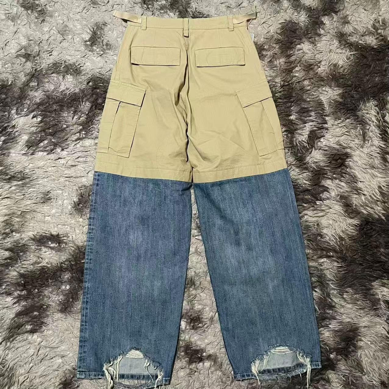 Balenciaga 24SS Two-Tone Cargo Jeans — front