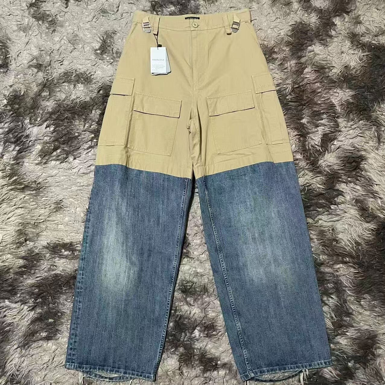 Balenciaga 24SS Two-Tone Cargo Jeans