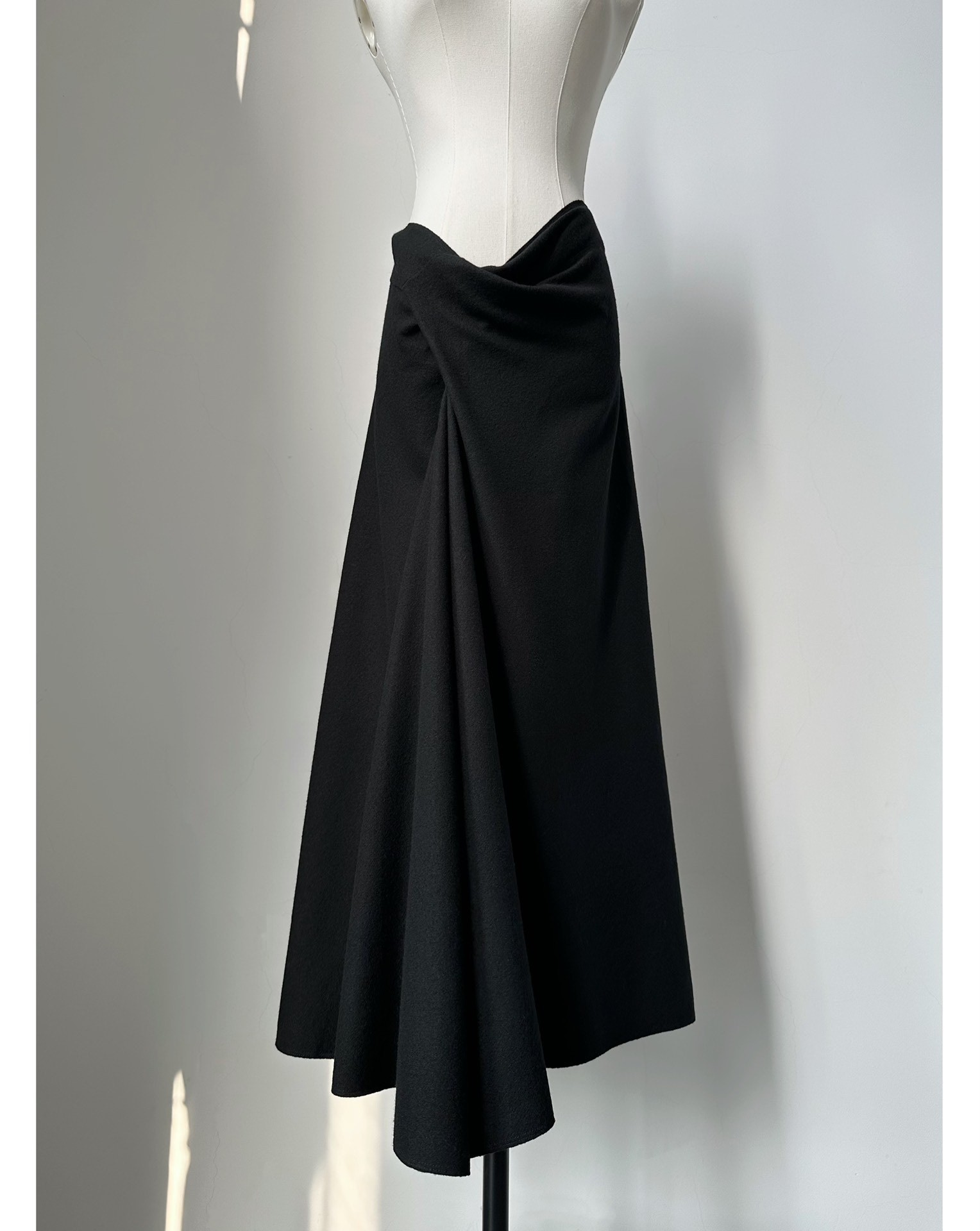 Issey Miyake 2003 Asymmetrical Wool Skirt