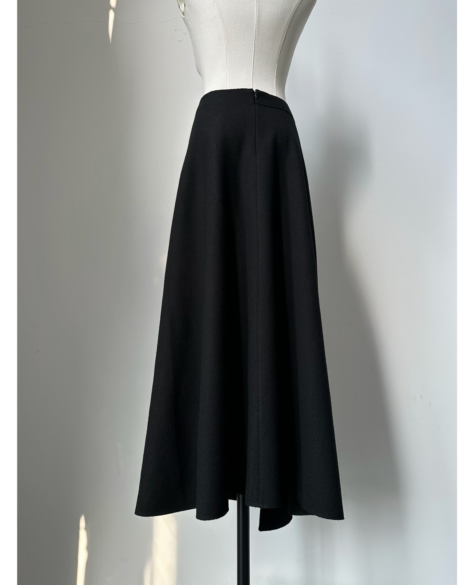 Issey Miyake 2003 Asymmetrical Wool Skirt — back