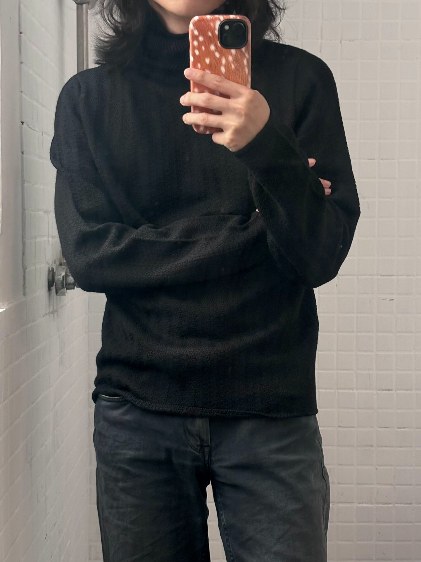 Helmut Lang 00's Black Turtleneck — detail