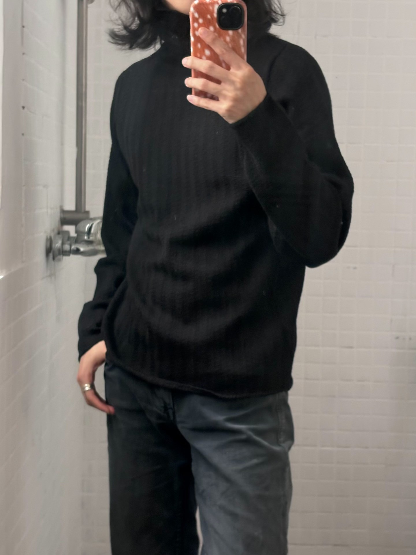 Helmut Lang 00's Black Turtleneck — front
