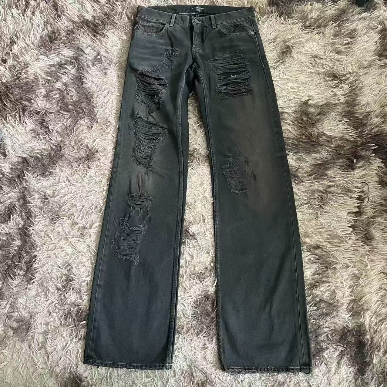 Balenciaga Low-Rise Ripped Straight Jeans