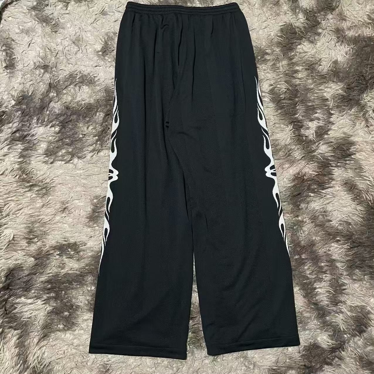 Balenciaga Mesh Flame Track Pants — front