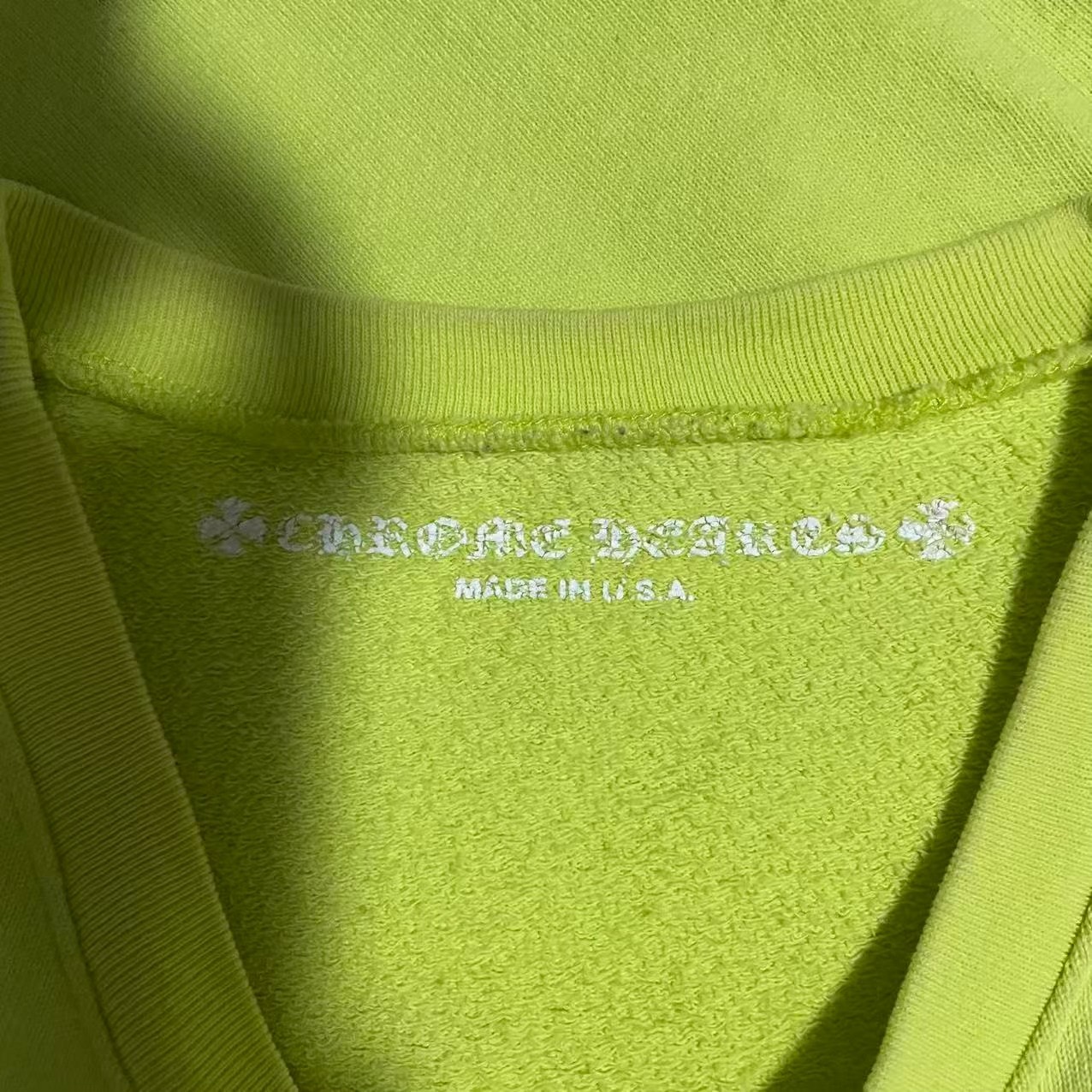 Chrome Hearts Mattyboy Neon Green Sweatshirt — detail