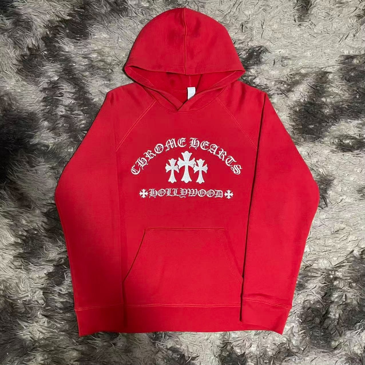 Chrome Hearts Red Cross Gothic Hoodie
