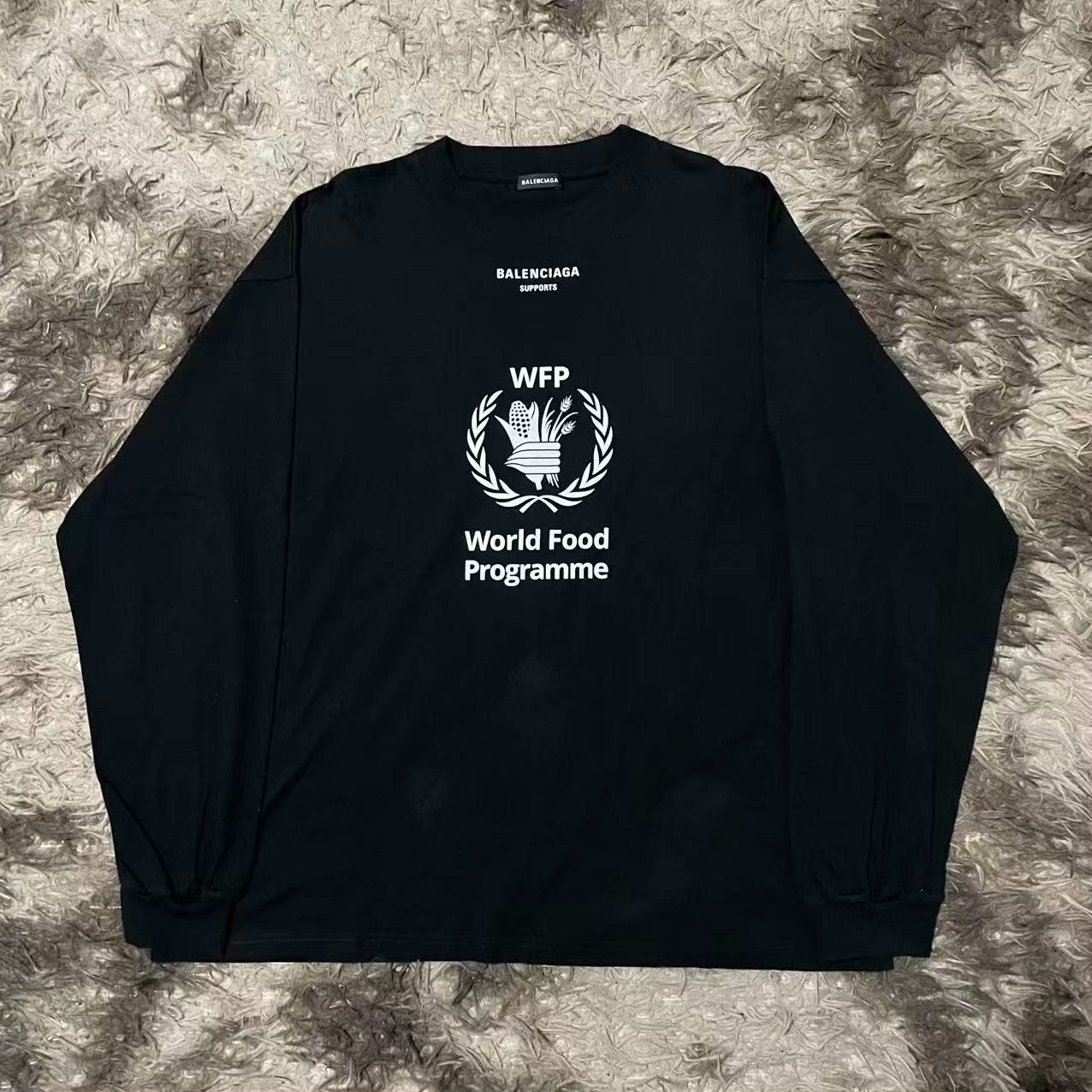 Balenciaga WFP Collab Black Long T-Shirt