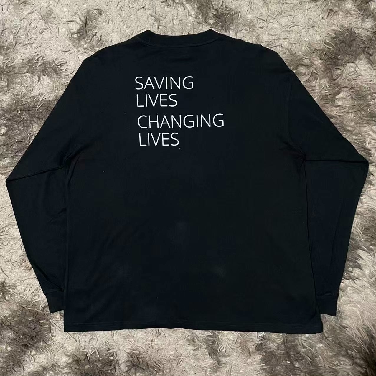 Balenciaga WFP Collab Black Long T-Shirt — front
