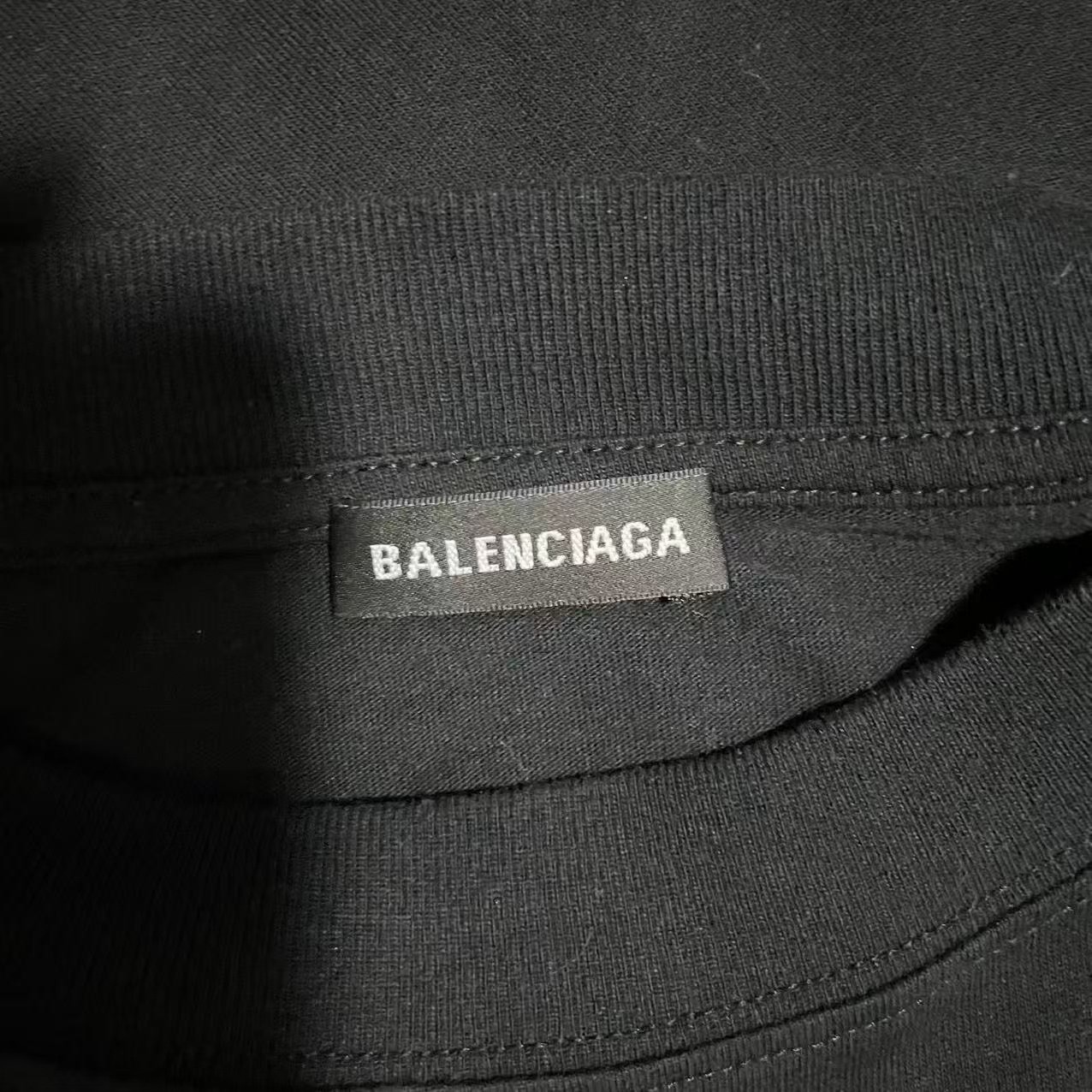 Balenciaga WFP Collab Black Long T-Shirt — detail