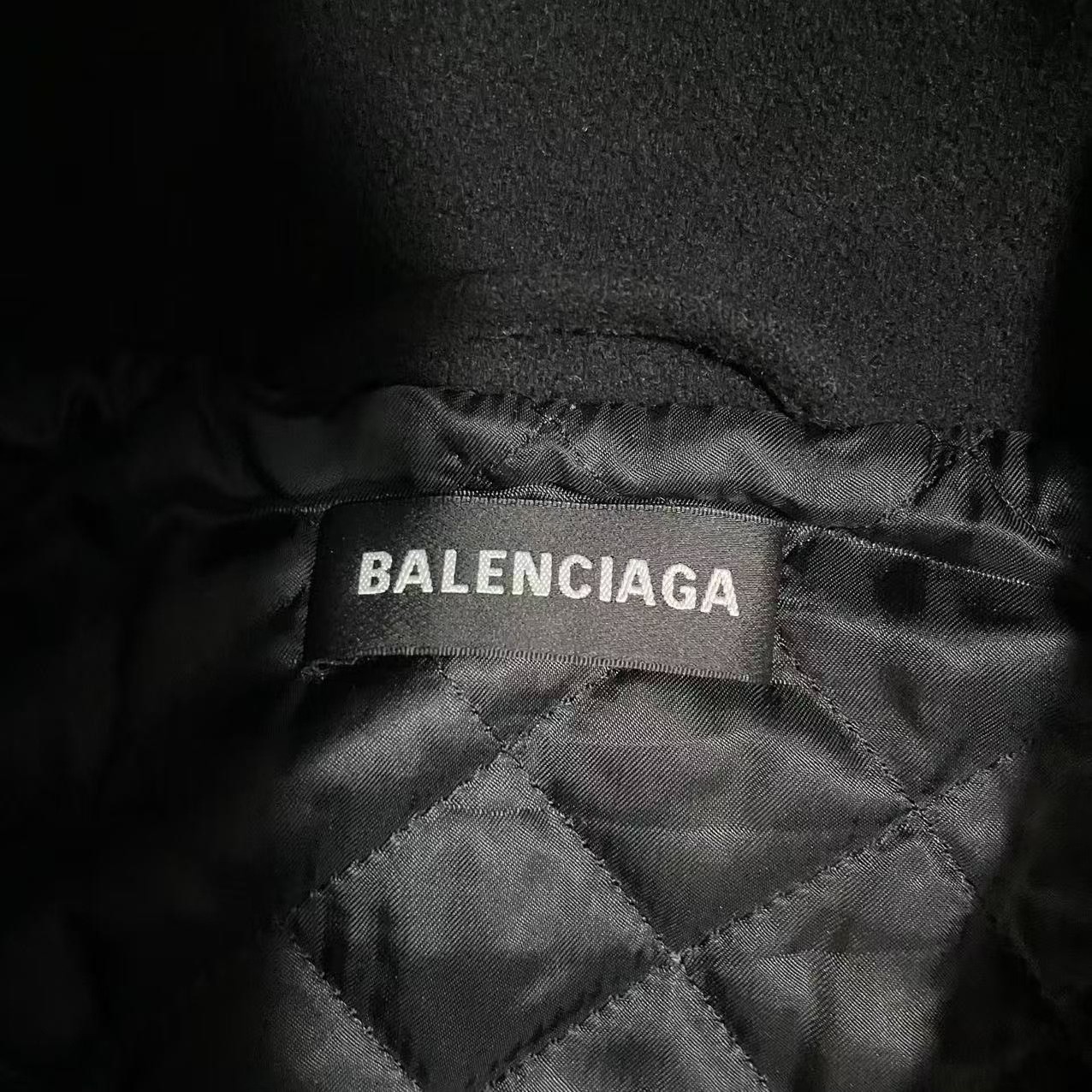 Balenciaga Wool Zip-Up Logo Jacket — detail