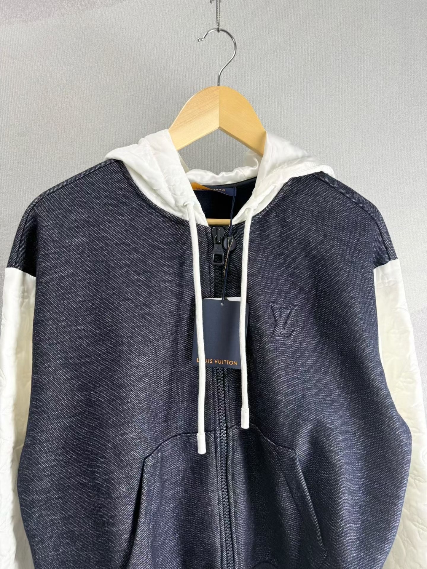 Louis Vuitton SS23 White Blue Hooded Jacket — detail