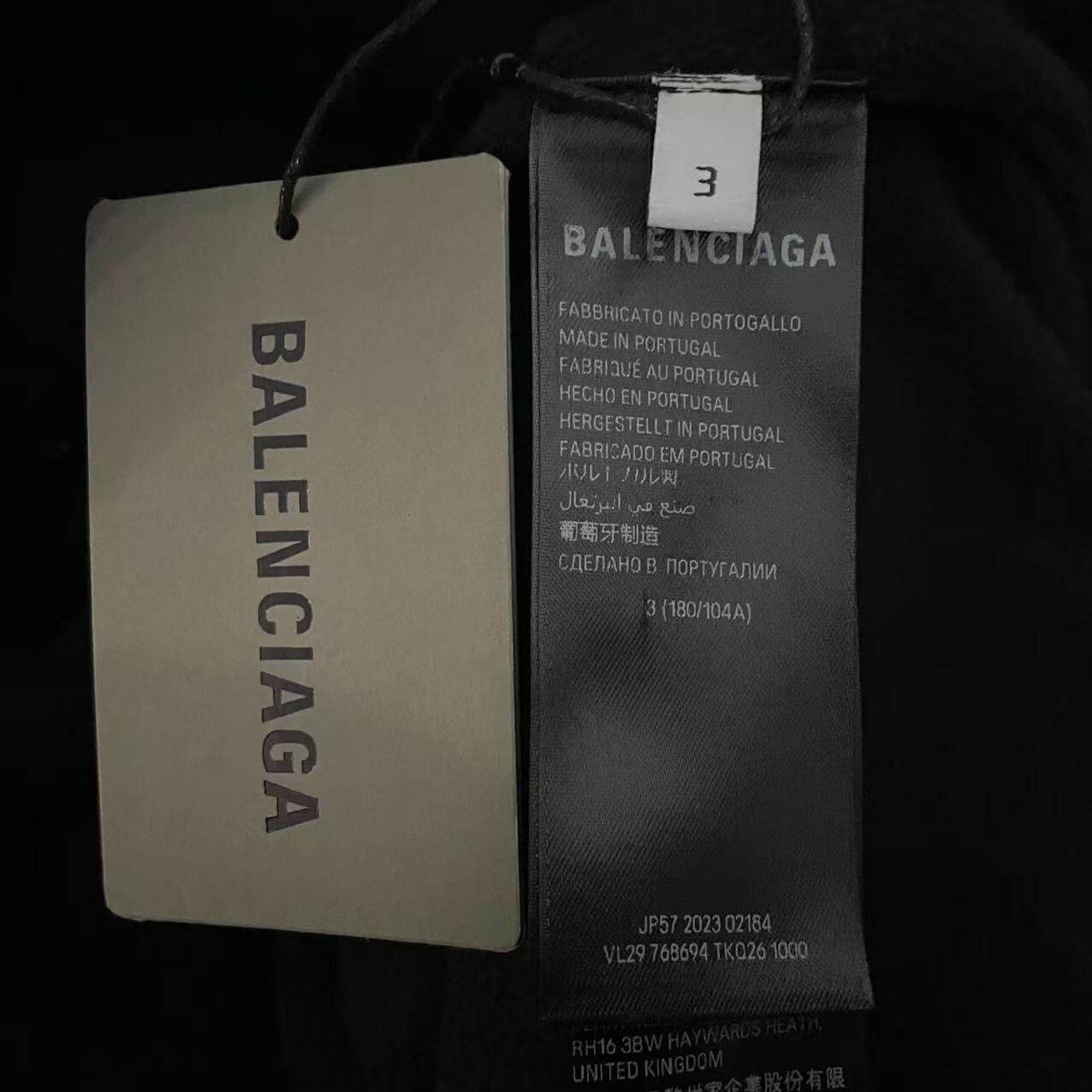 Balenciaga FW23 Fleece Zip Hoodie — back