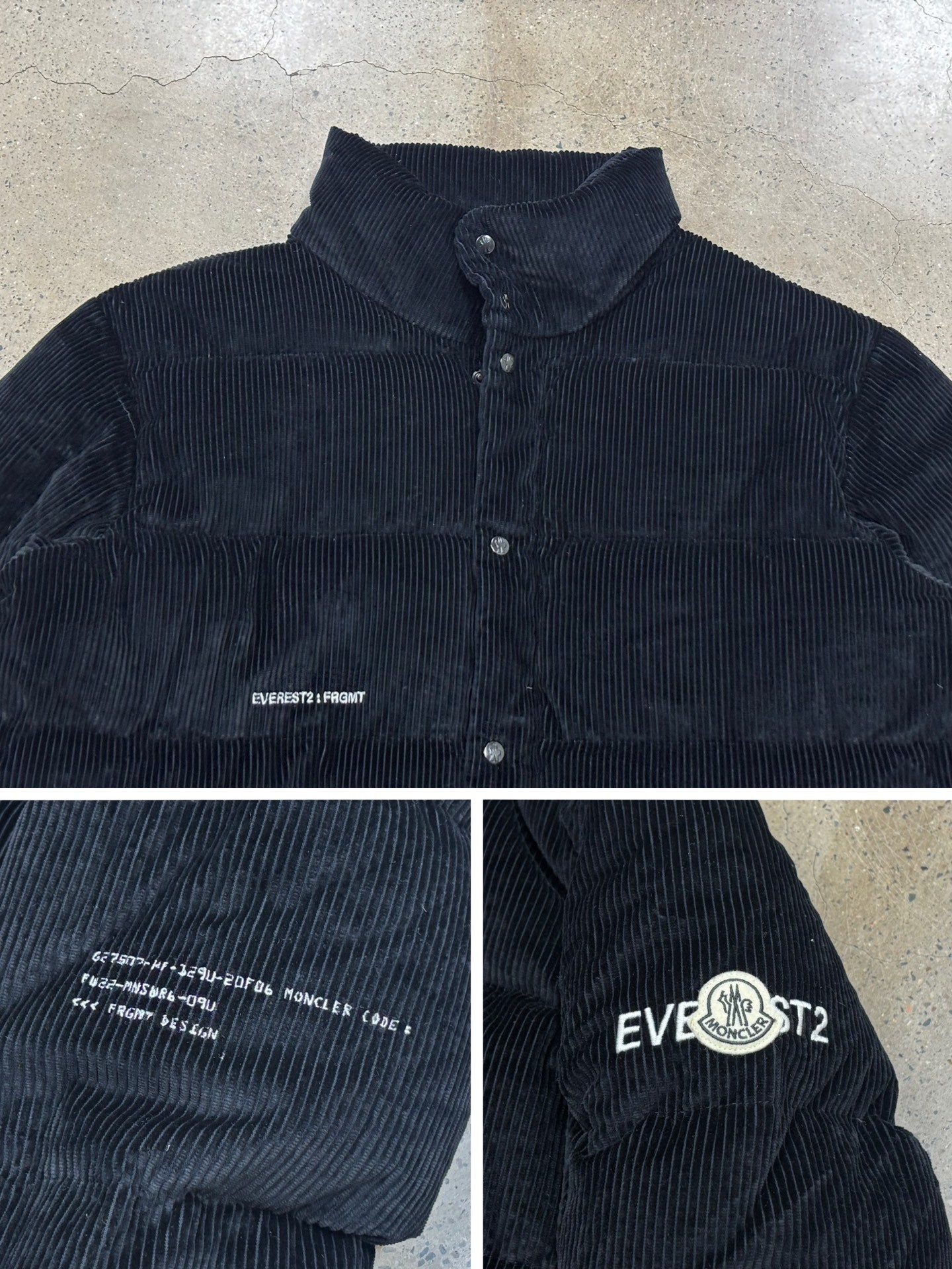 Moncler x Fragment Corduroy Puffer Jacket — label