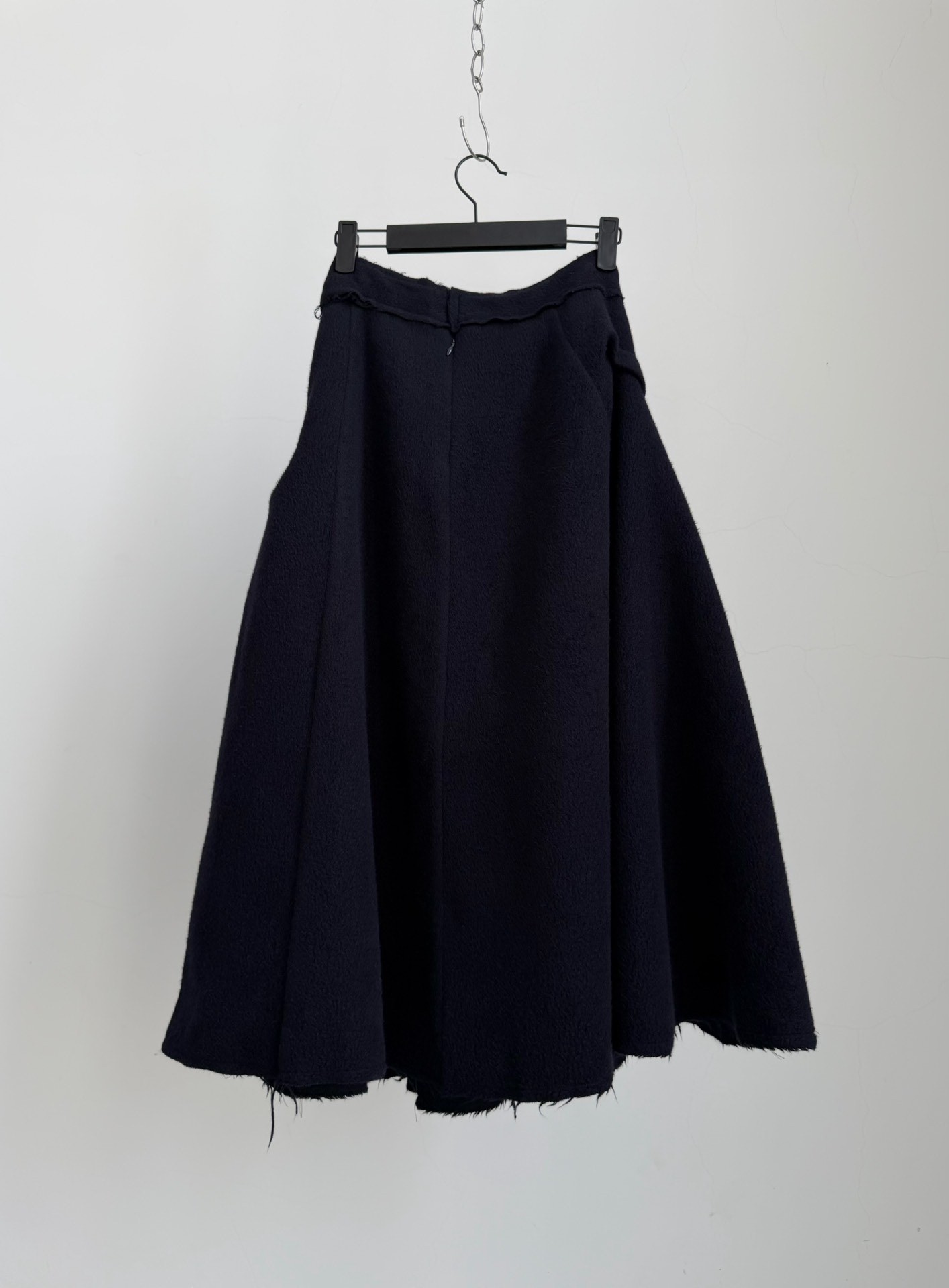 Junya Watanabe Navy Wool-Blend Skirt — label