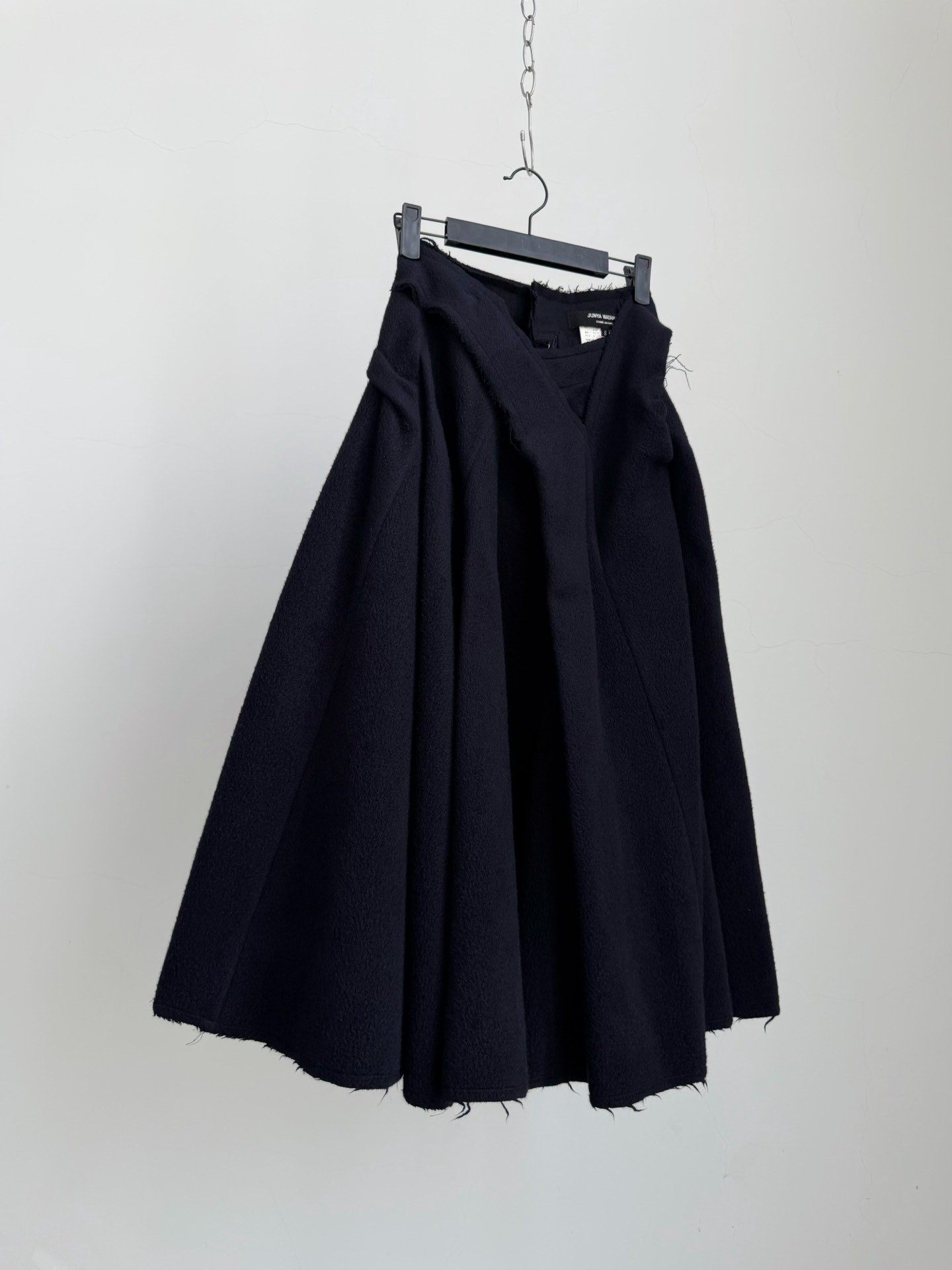 Junya Watanabe Navy Wool-Blend Skirt — back