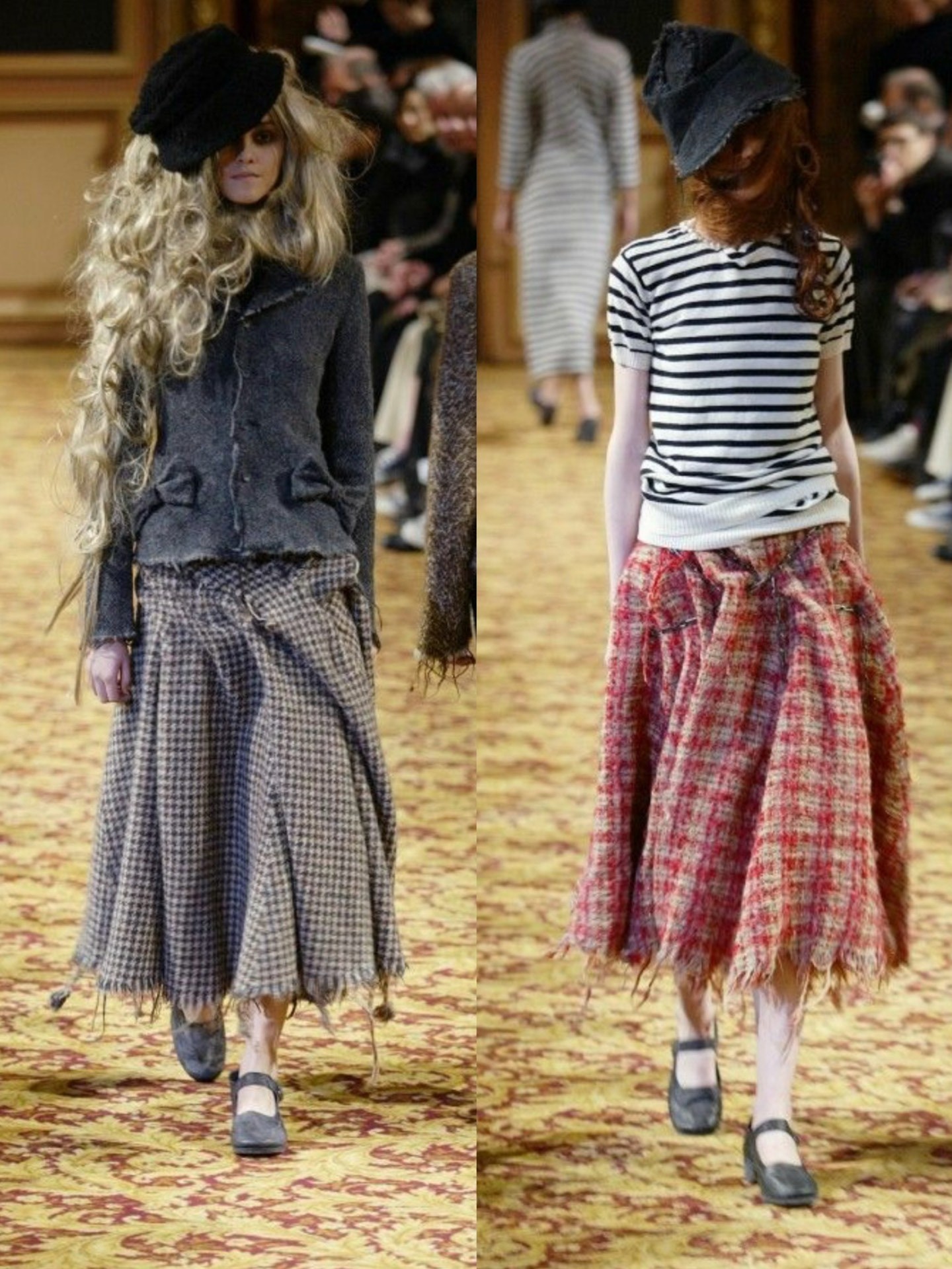 Junya Watanabe Navy Wool-Blend Skirt — front