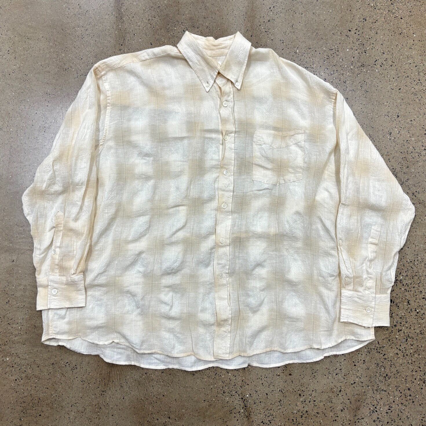 Our Legacy Cream Plaid Oversized Shirt