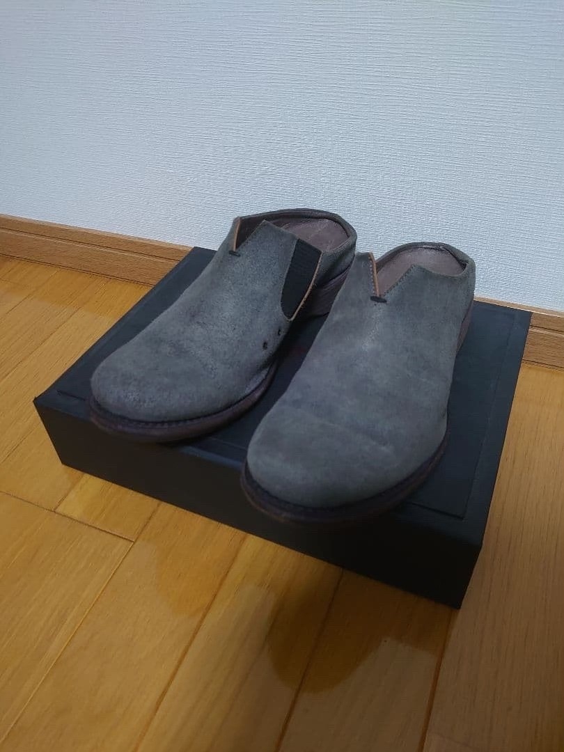 Devoa Gray Slip-On Leather Shoes