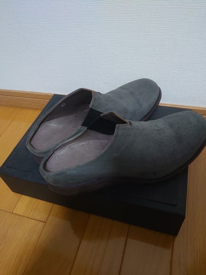 Devoa Gray Slip-On Leather Shoes — back