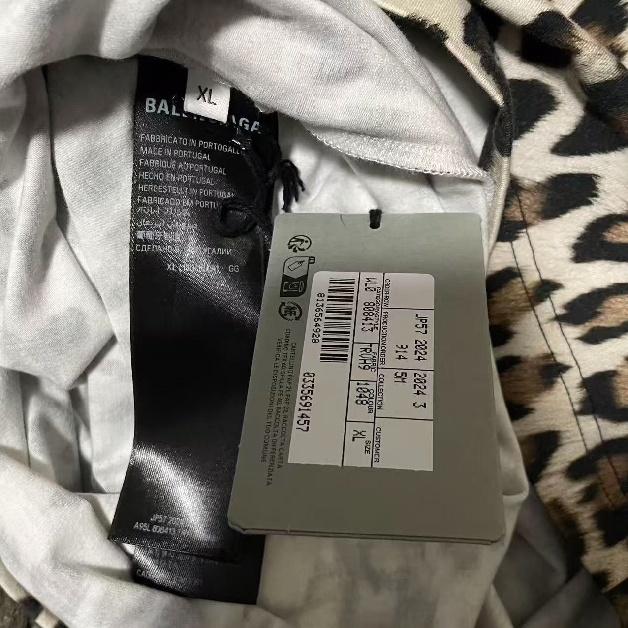 Balenciaga 24FW Runway Leopard Tee — back