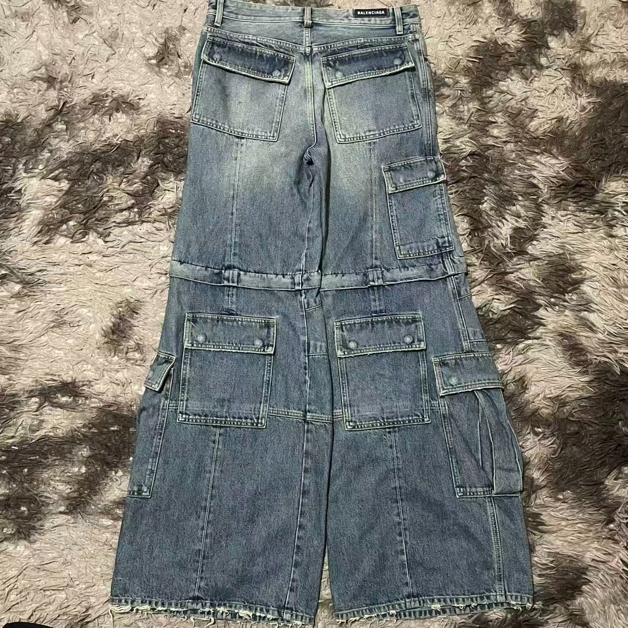 Balenciaga SS25 Cargo Denim Pants — front