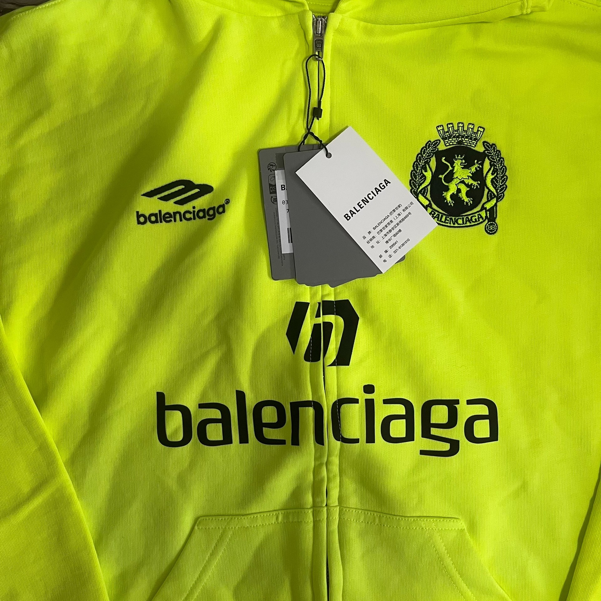 Balenciaga FW24 Limited Soccer Zip Hoodie — detail