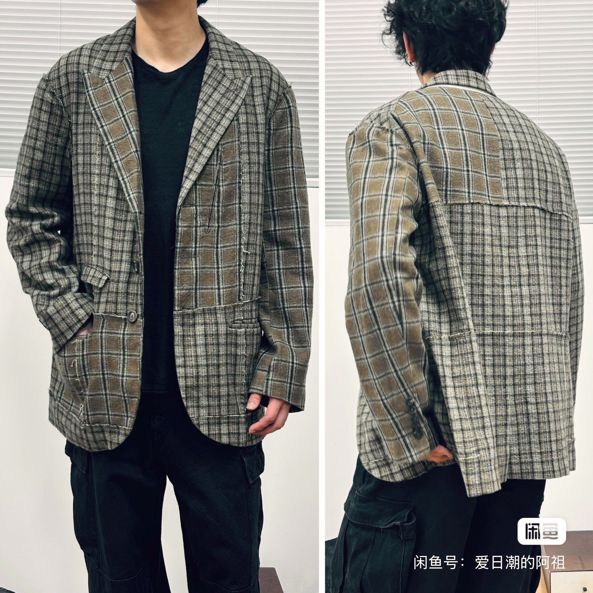 Ziggy Chen AW21 Plaid Blazer — front