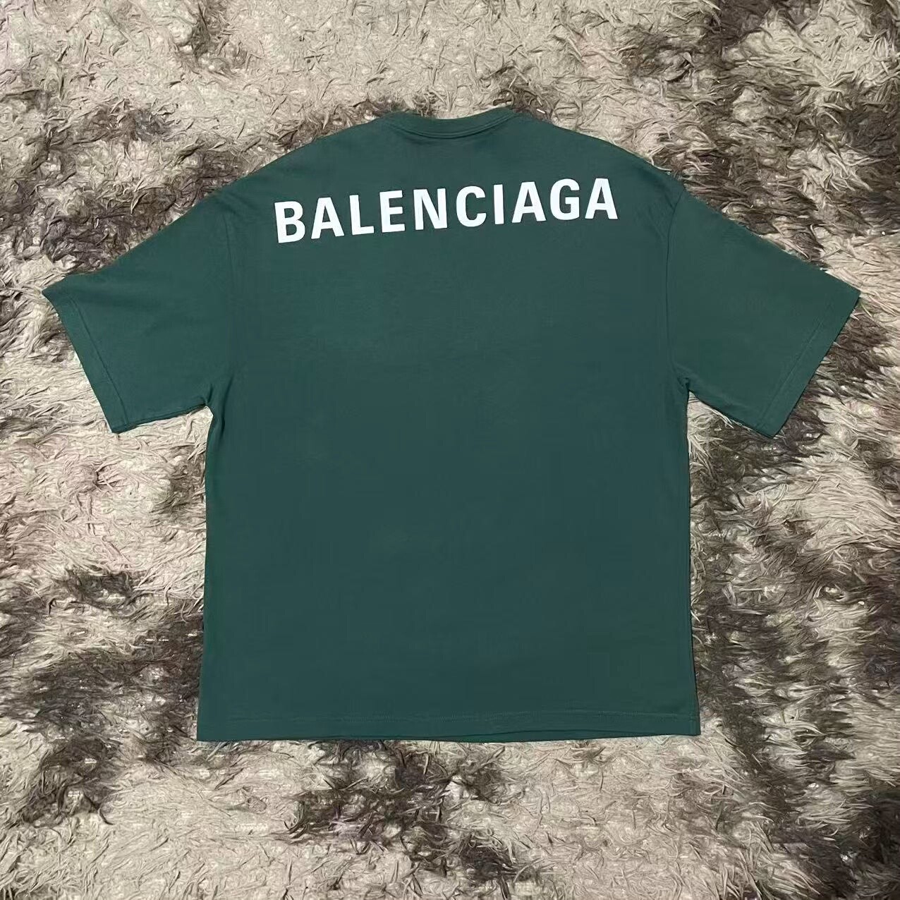 Balenciaga Dark Green Short Sleeve T-Shirt — front