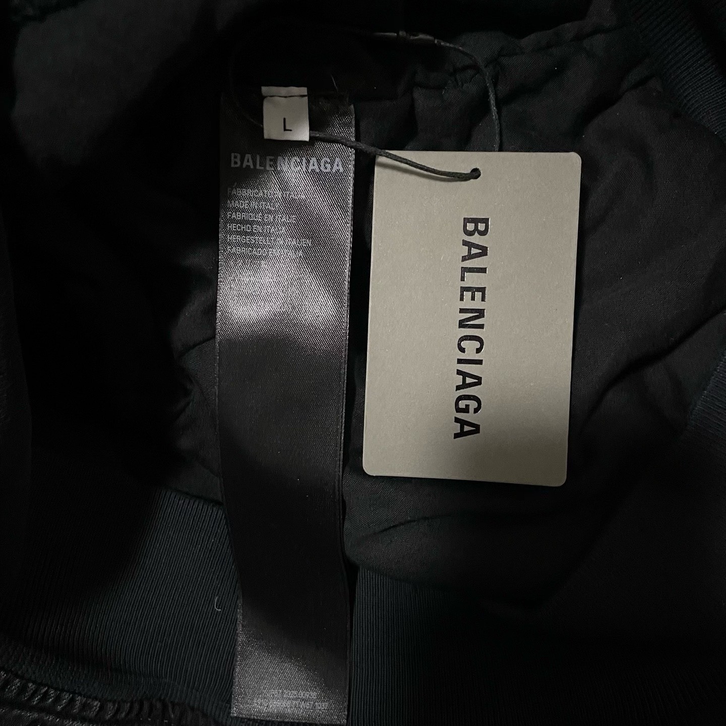 Balenciaga Black Denim Bomber Jacket — back