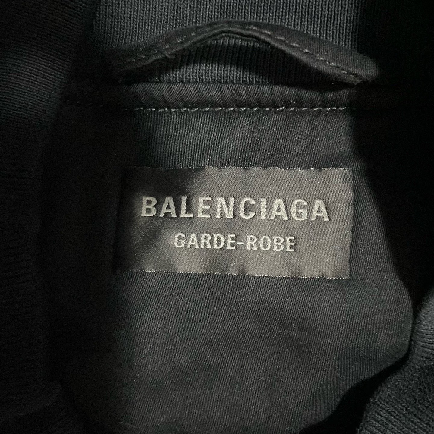 Balenciaga Black Denim Bomber Jacket — detail