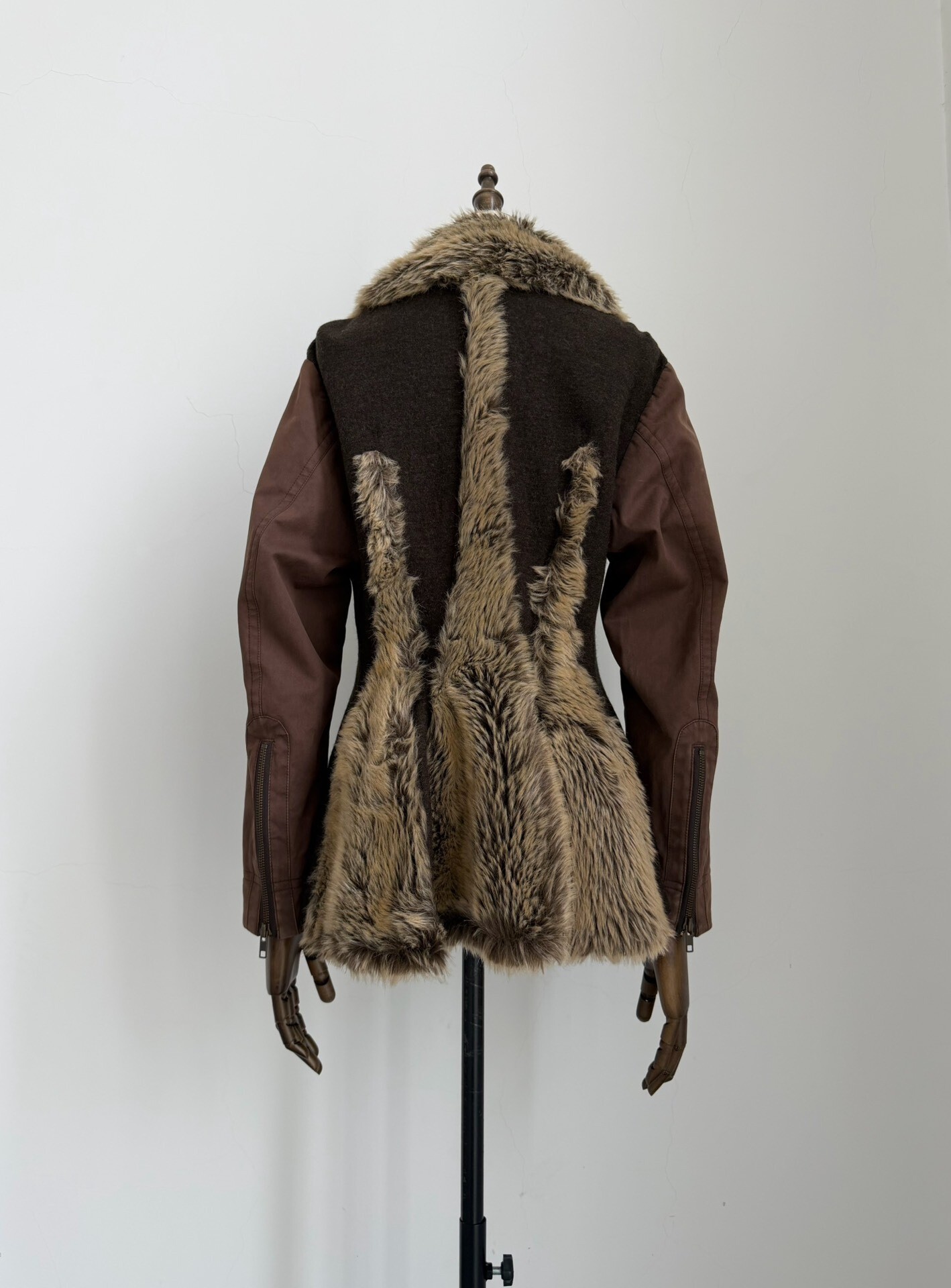 Issey Miyake Vintage Fur Detail Coat