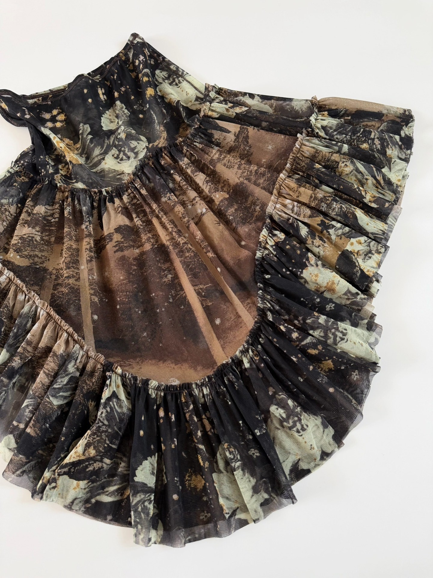 Jean Paul Gaultier Vintage Tiered Mesh Skirt — detail