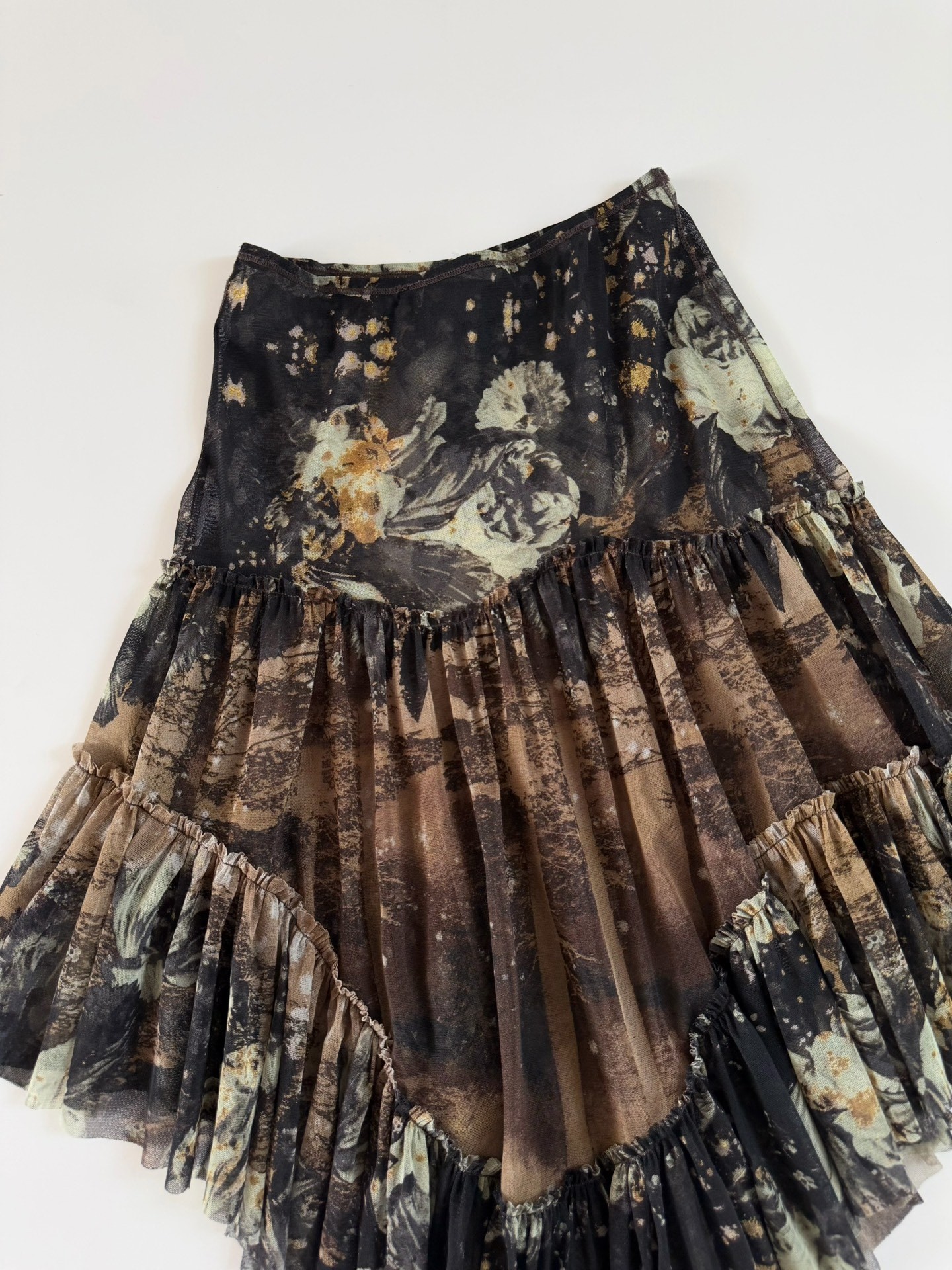 Jean Paul Gaultier Vintage Tiered Mesh Skirt — front