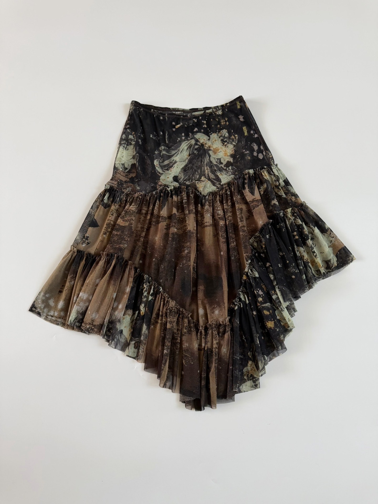 Jean Paul Gaultier Vintage Tiered Mesh Skirt — back
