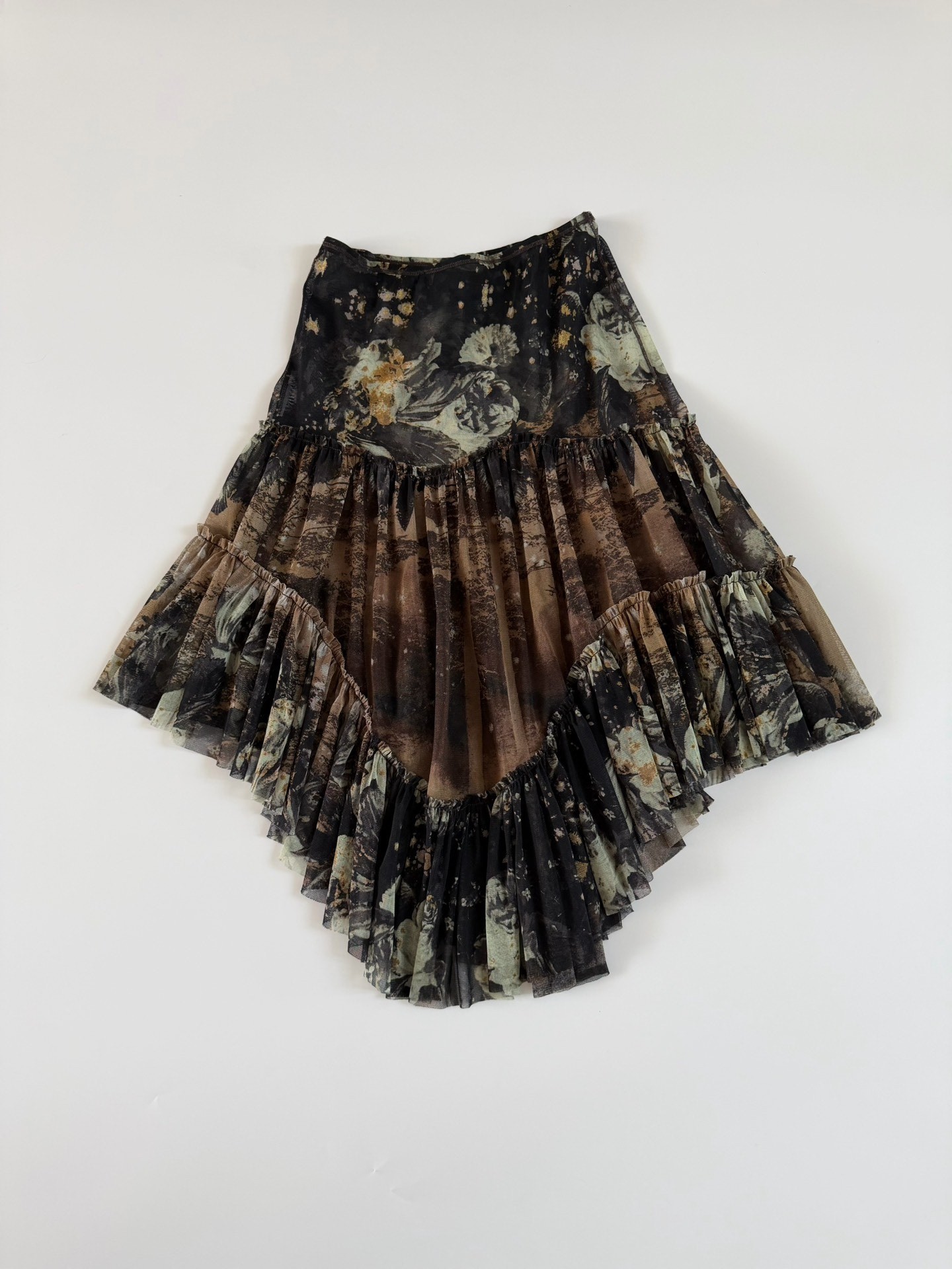 Jean Paul Gaultier Vintage Tiered Mesh Skirt