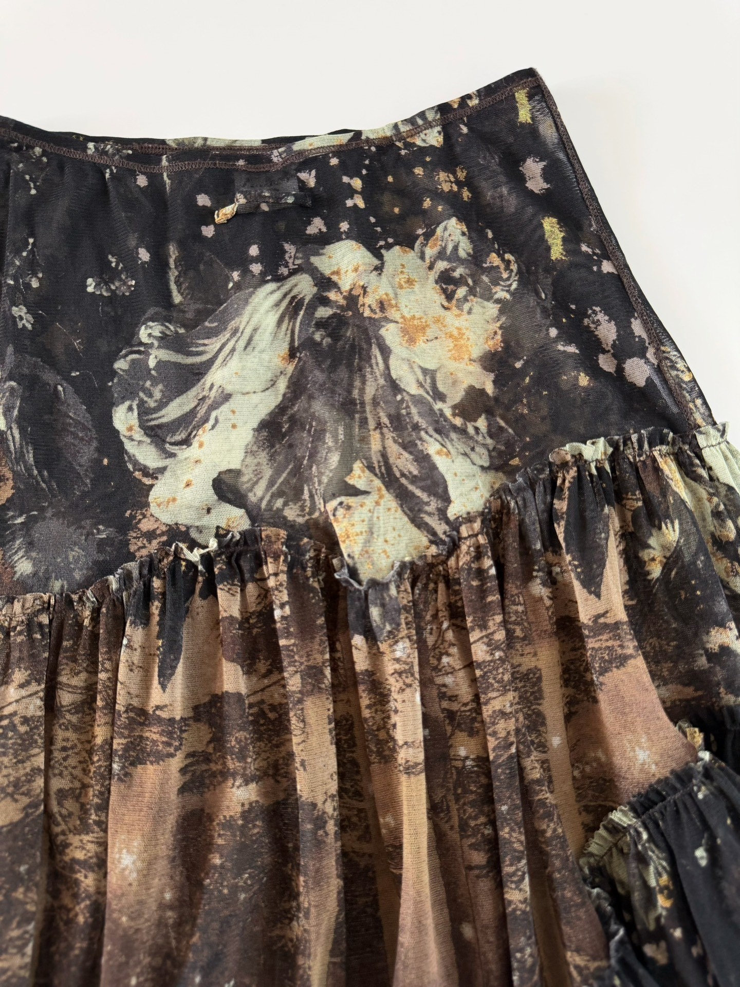 Jean Paul Gaultier Vintage Tiered Mesh Skirt — label