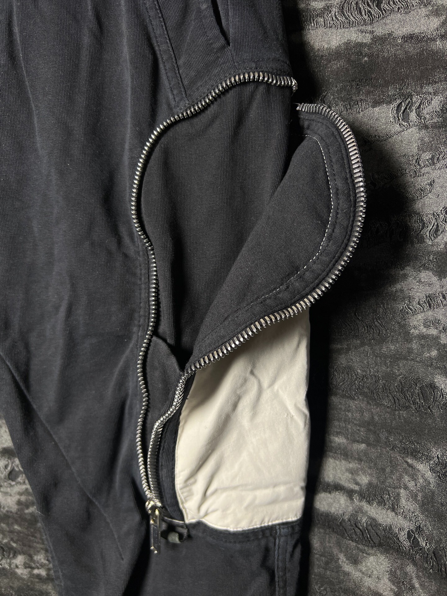Rick Owens 20SS Black Zipper Pants — front
